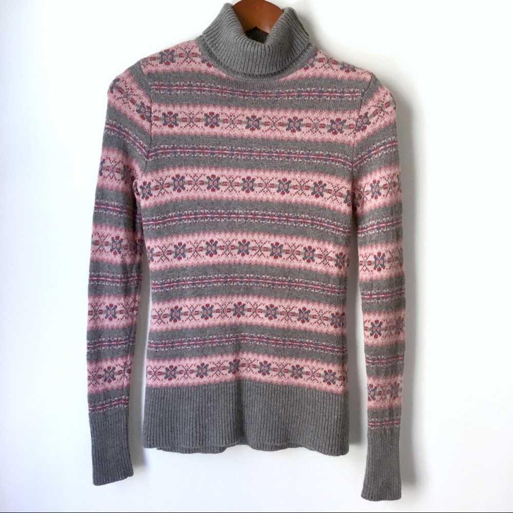 Garnet Hill Fair Isle Turtleneck Sweater